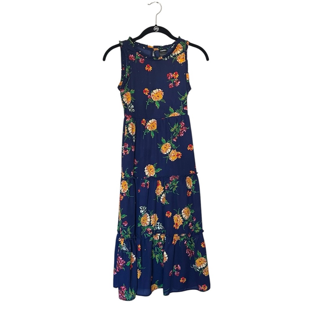 Girls Zunie Blue Floral Maxi Dress